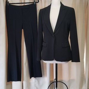Black Tahari Formal Pant Suit, Satin Detailing